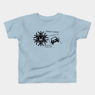 Slippery Warning -  Features Angry Snowflake Kids T-Shirt